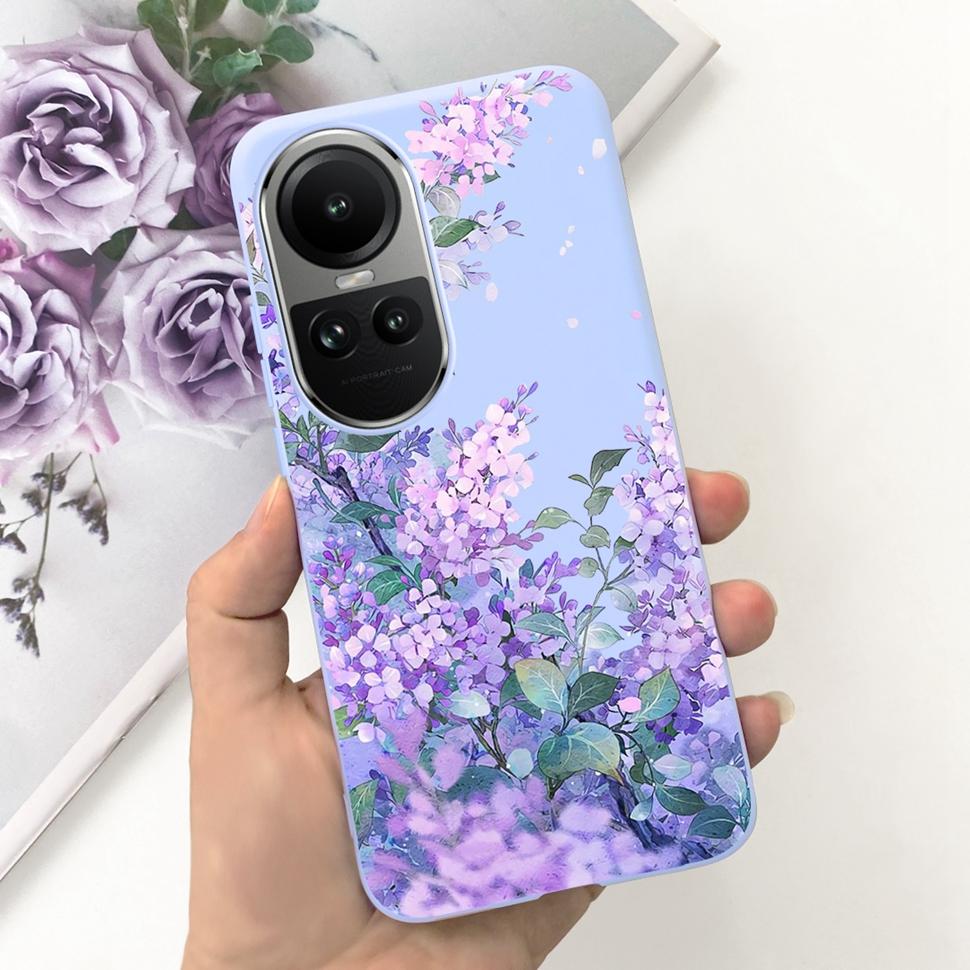 For Oppo Reno10 Case Luxury Colourful Painted Cover Soft Silicone Phone Case For Oppo Reno 10 Reno10 Pro 5G Back Cover Bumper