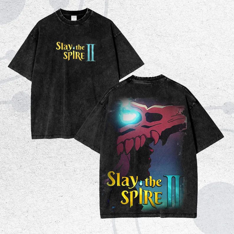 Slay the Spire II Washed T-shirt 2026 New Model personality Clothes shirt Year round clothing Retro Fashion Vintage Loose gift high quality Breathable