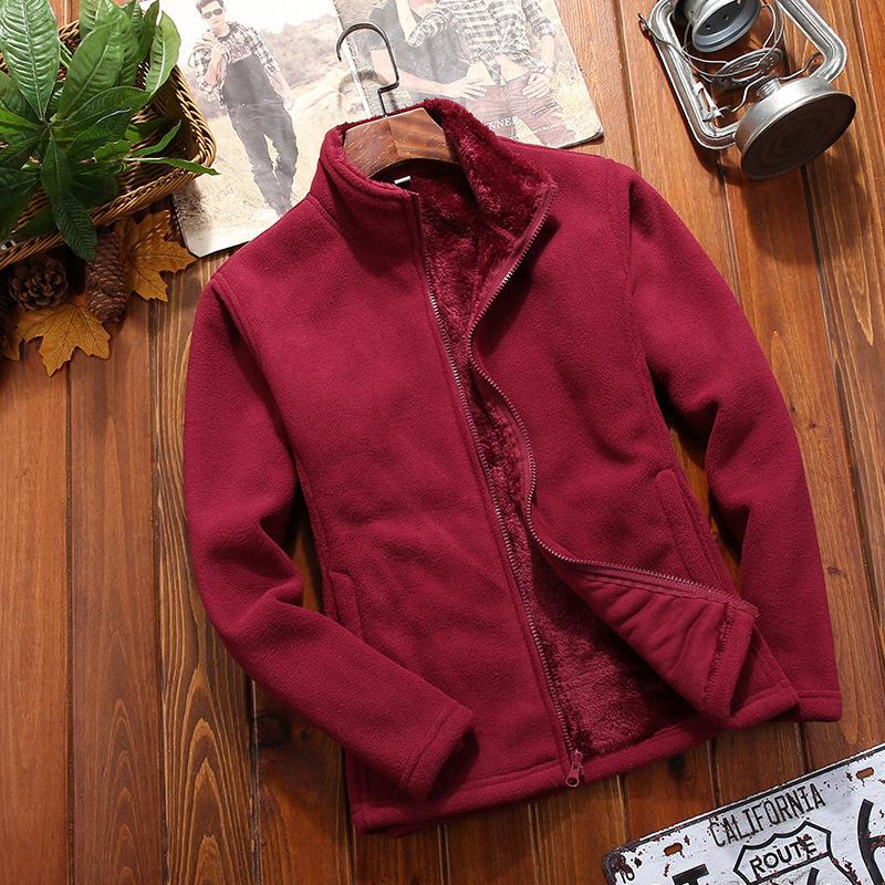 Зимний свитер, пальто, флисовая куртка, толстая однотонная куртка из кораллового флиса