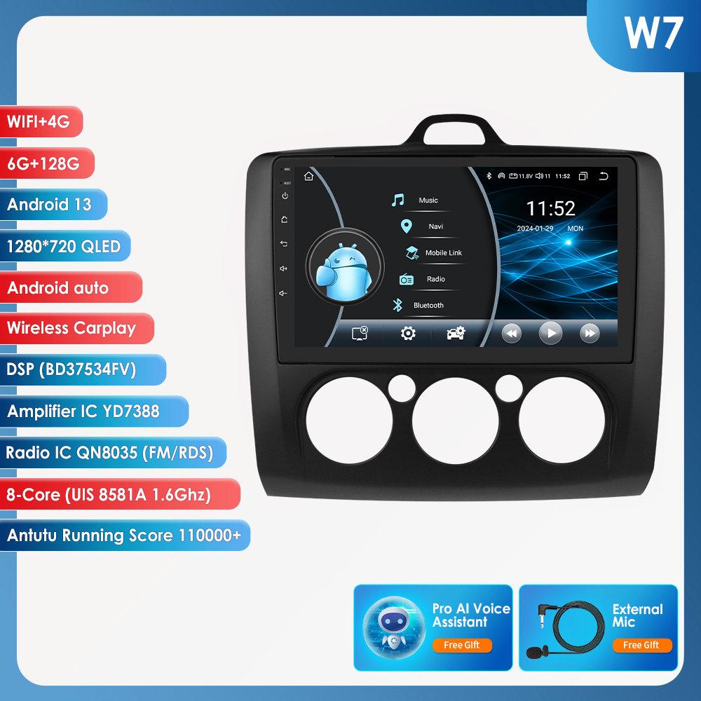 OSSURET Android13 Автомобильное радио для Ford Focus 2 3 Mk2 Mk3 2004-2011 Мультимедийный видеоплеер Навигация Интеллектуальный экран GPS 2Din Carplay 4G Авто Стерео