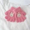 Cartoon Children's Gloves, Cute And Warm Five-finger Plush Gloves For