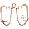 V Bridle Chain, 8 Mm X 60 Cm Bridle Tow Chain, Grade 80 V-Bridle Transport Chain, 4898 Kg Break Strength with TJ Hooks and Crab Hooks