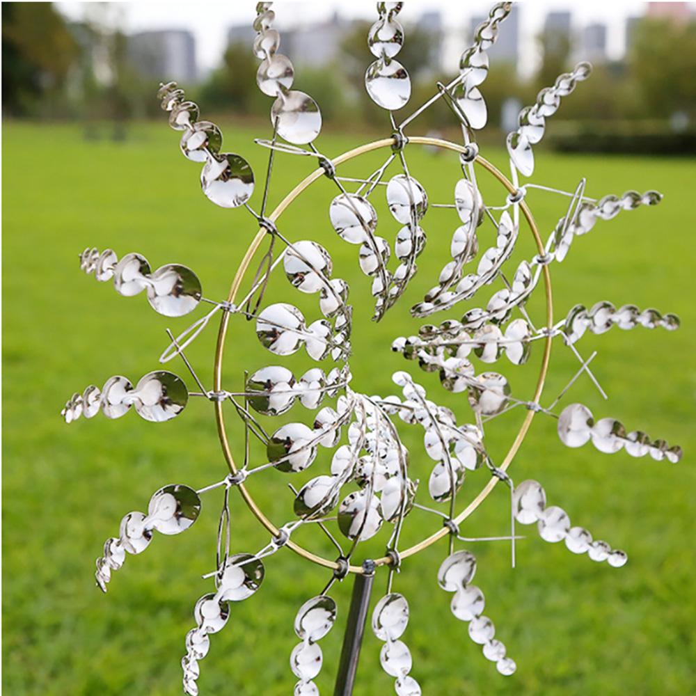 1шт Волшебная Кинетическая Ветряная Мельница Металлическая Скульптура Спиннер Сад Уникальная