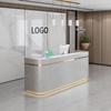 Compact Faux Marble Reception Desk for Salon or Retail