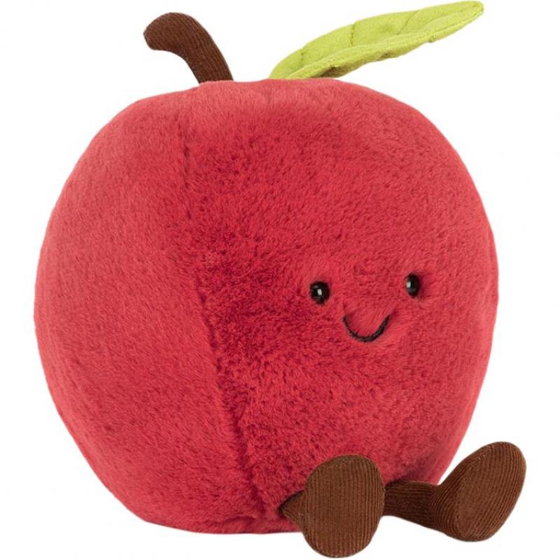 Jellycat Забавная еда Яблоко Милая кукла Плюшевая кукла Сидящая 13 см в высоту
