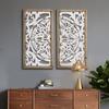 Set Of 2 Piece Wooden Wall Panel For Home Decoration, Hand Carved Wooden Wall Hanging Panel, Wall Art Decor, 76.2 Cm