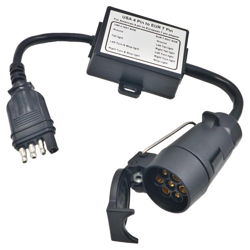 Trailer Adapter American 4-pin to European 7-pin for Truck Pickup Truck