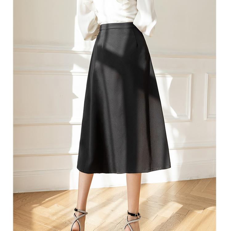 Summer Fashion Pleated Office Skirt Women Clothes Black Khaki Work Wear Ladies Skirts Formal