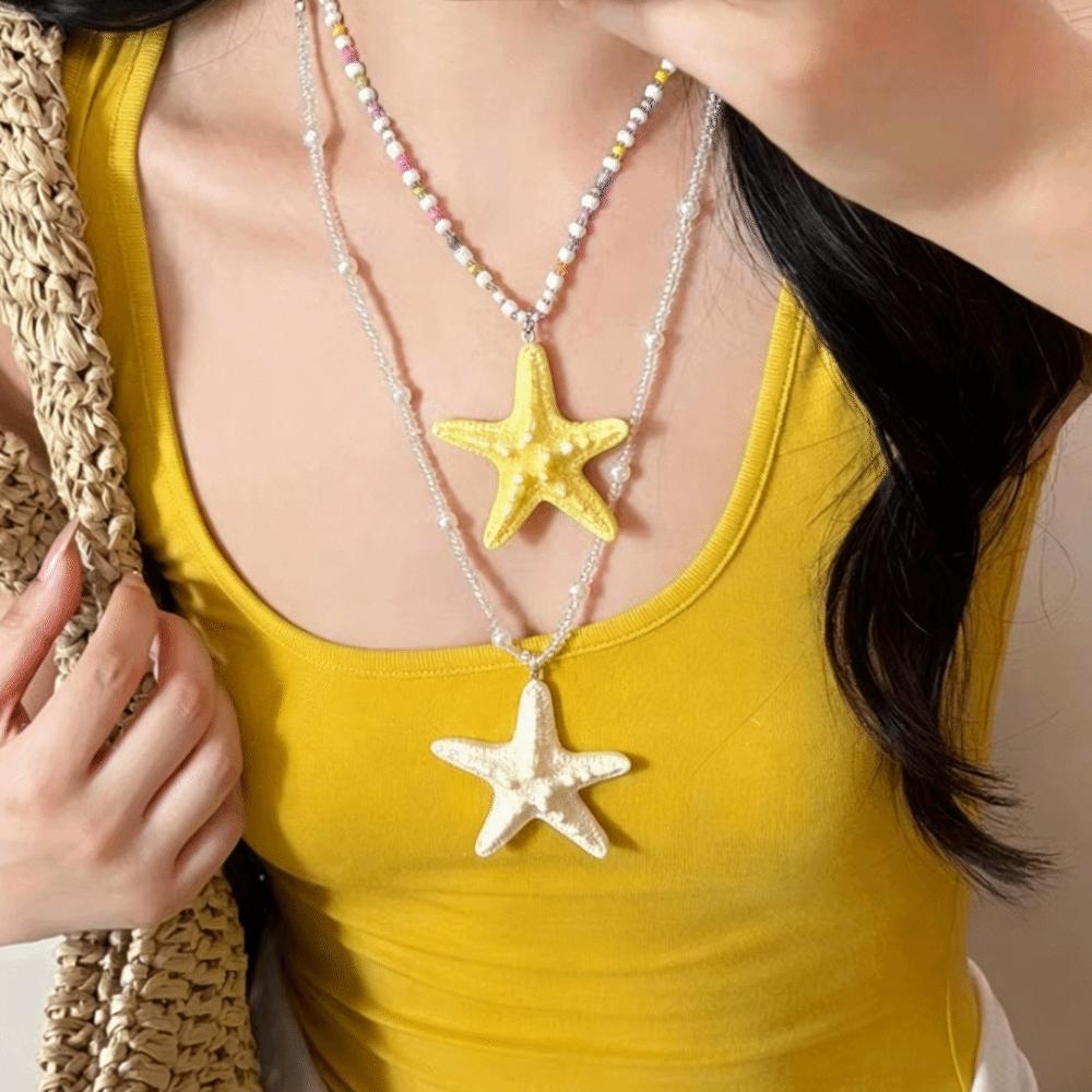 Bohemian Starfish Necklace Beach Surfer Trendy Beach Necklace Cute Starfish Choker Gift