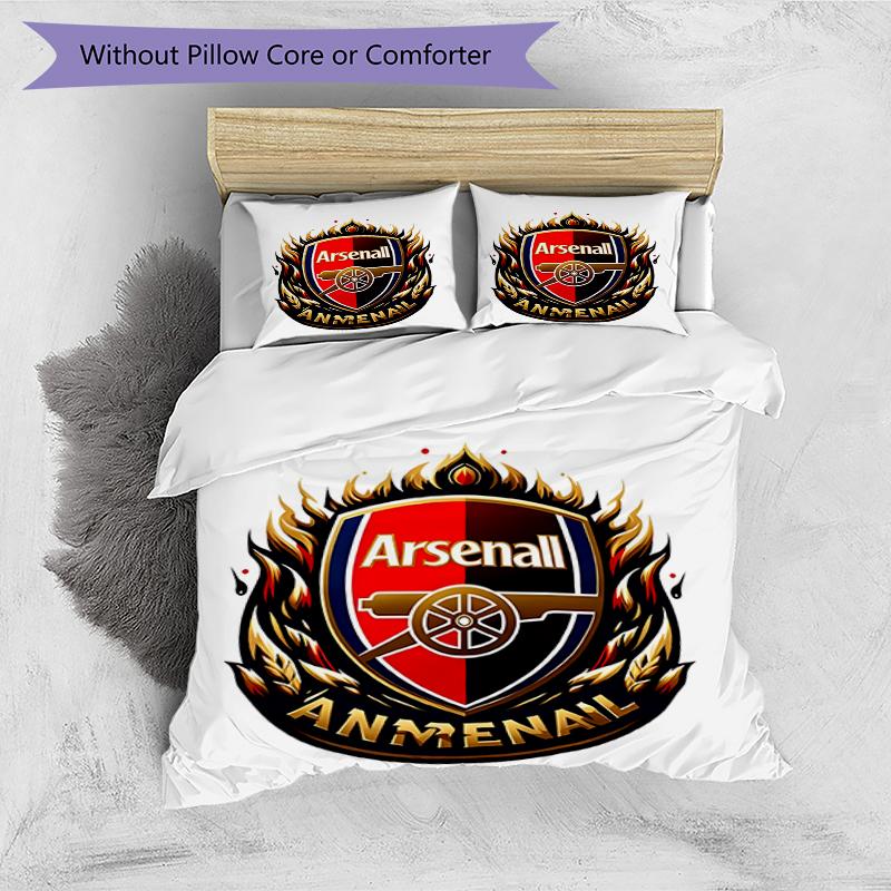 3pcs Duvet Cover Set (1*Duvet Cover + 2*Pillowcase, Without Core),football team.C Print Bedding Set, Bedroom Decor, All‑Season, Birthday Gift