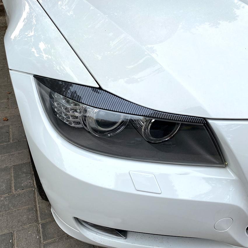 Для BMW 3 серии E90 E91 2 шт. ABS глянцевая черная фара для бровей и век 2005 2006 2007 2008 2009 2010 2011 седан/