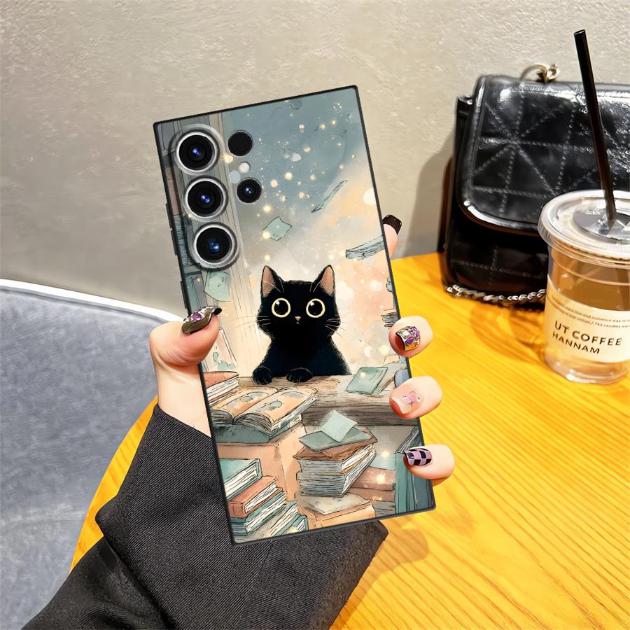 Мультяшный чехол-кошка для Samsung Galaxy S26 Ultra S24 S25 Plus S20 Ultra S10 S9 S21 FE Note 20 8 9 10 S23 Чехол для телефона