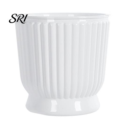 Breathable Plant Pot Self Watering Plastic Flower with Water Reservoir Easy Care Indoor Planter Wick Ropes Modern for Home Office Desktop Low