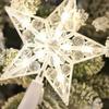 Glitter Star Christmas Tree Topper with LED Light Decor Xmas Tree Top Ornament