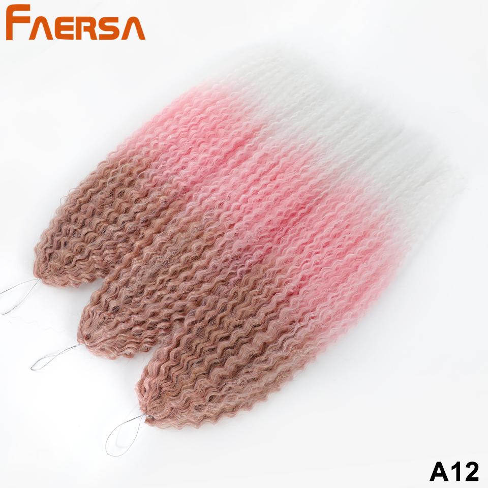 Вязание крючком для волос Бразильские косы Синтетические кудри Мягкие наращивания плетения 20 28 дюймов Афро-вязание крючком Волосы Длинные волны воды Цвет омбре Волосы