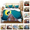 Home Textiles Christmas Printed Bedding Cover Suit with Pillowcase Bedclothes 2/3 Pcs Duvet Covers