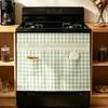 Pastoral Style Farmhouse Oven Cover Checkered Stove Cover Skirt Handmade Hidden Curtain  Dishwasher