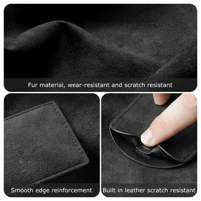 AAVT1 Suede Car NFC Card Key Case Cover Key Bag Shell Holder Protection Fob For Benz CLS SLK Sport ML C200 C260 C300 W205 CITAN VITO