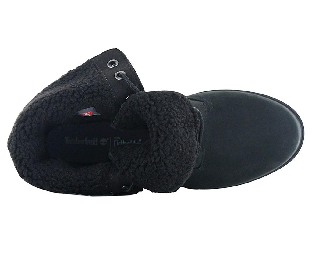 Timberland Linden Woods WP Fleece Boots — женские зимние ботинки на кожаной подкладке черного цвета ORIGINAL Shoes