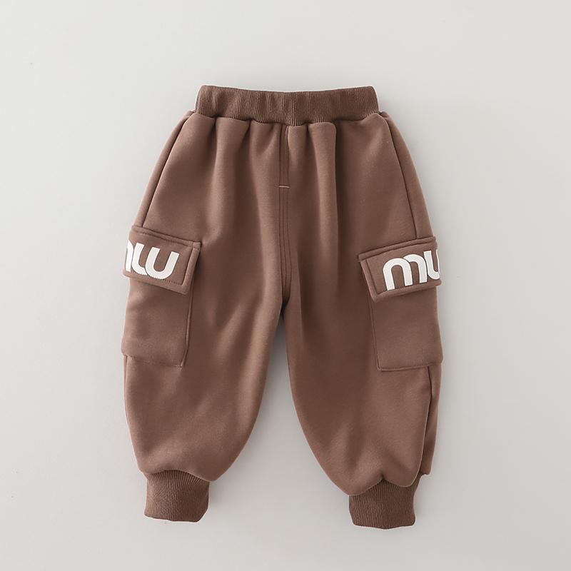 Boys' 3-piece Long Sleeved Set, 0-5 Years Old Children's Warm Vest+stand Collar Thick Top+casual Pants, Boys' Fashionable Set