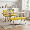 Button Tufted Bench Light Yellow 110 x 40 x 46 cm Fabric