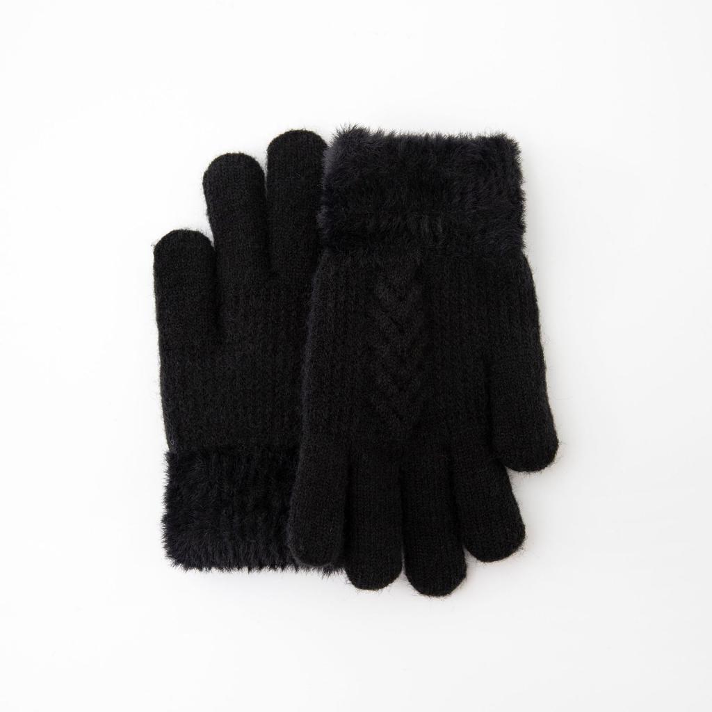 Kids Winter Glove Double Layer Thick Warm Thermal Fleece Lined Windproof Knit Gloves for Children Soft Plush Outdoor Play Gloves