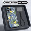 Милый Чехол-Ремешок с Рисунком Китов Магнитный Чехол для Телефона Для iPhone 17 Pro Max 16 15 14 13 Pro Max Для Magsafe Беспроводной Зарядки Жесткий Чехол