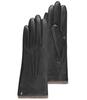 Isotoner Gants en cuir d'agneau pleine fleur, doublés cachemire noir femme