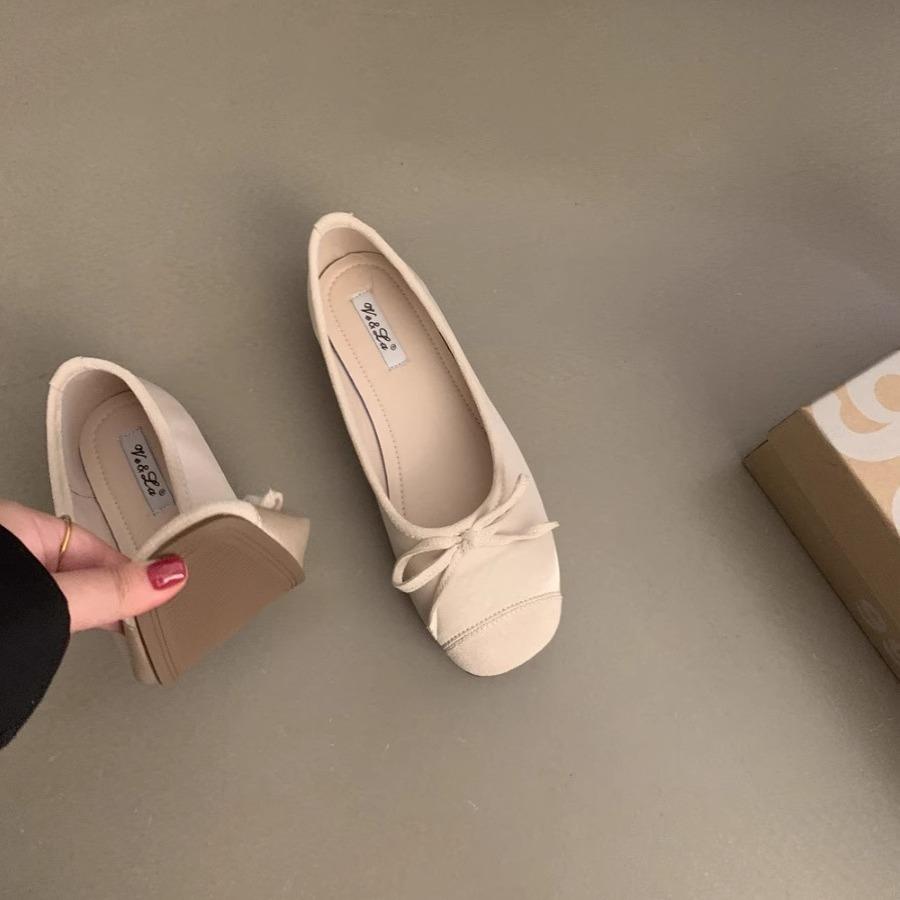 Gentle Flat-soled Evening Shoes French Silver New Chinese Single Shoes Women's Shoes New Spring and Summer Soft-soled Blue Ballet Shoes