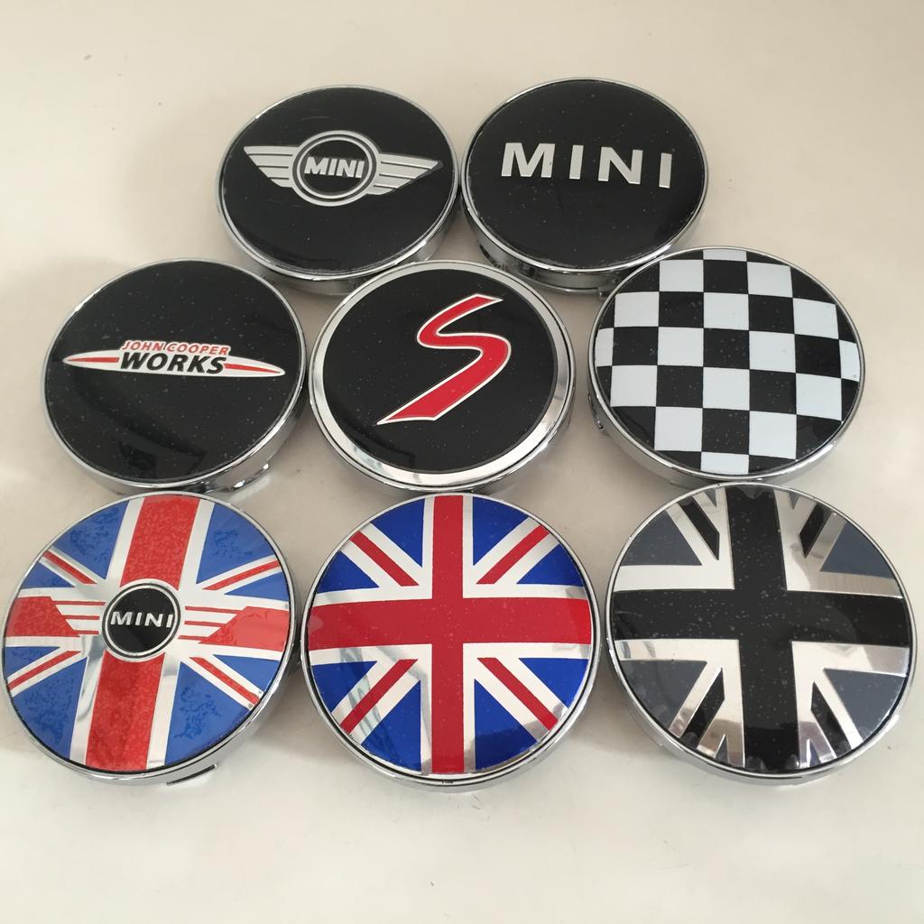 4pcs 56mm 60mm forMINI Car emblem Wheel hub Center Cap Badge covers sticker Decal Styling accessories svkjb33