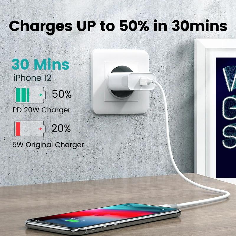 20W PD Cable Fast Charging for iPhone 16 15 14 13 Pro Max Plus Mini USB C Charger Data Cables Quick Charge Phone Accessories