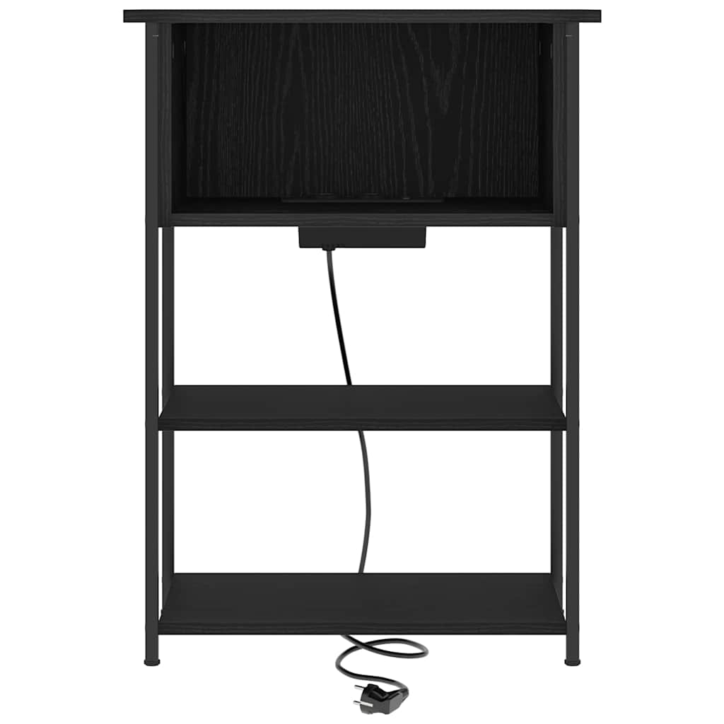 Nightstand Black Oak Look 55 x 31 x 76 cm Engineered Wood