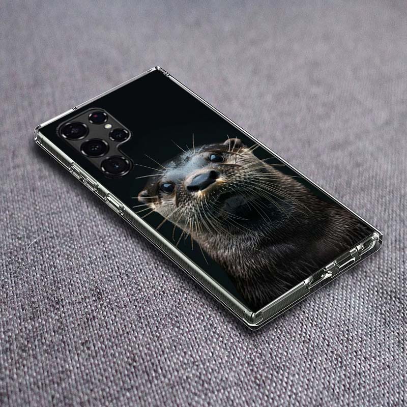 Otters, Wild Animals Phone Case For Samsung Galaxy S24 S23 S21 S20 FE S22 S26 Ultra S25 Edge S10 Plus Cover Clear TPU Capa Shell