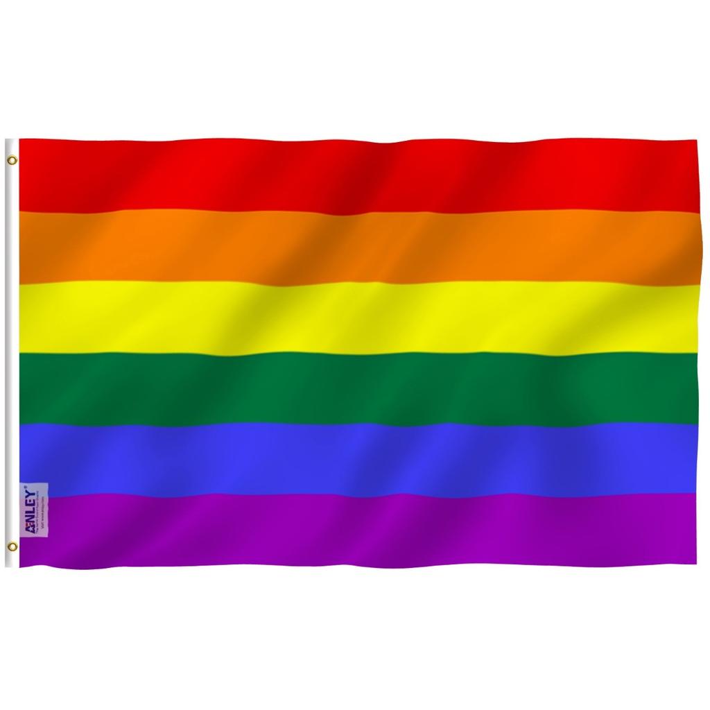 Anley Fly Breeze 4x6 Ft Rainbow Flag 6 Stripes - Gay Pride LGBT Flags Polyester