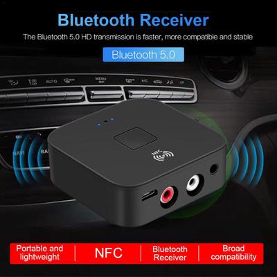 Bluetooth 5.0 Аудиоприемник Беспроводной передатчик NFC Автомобильный беспроводной динамик Адаптер 3,5 мм AUX + 2 RCA