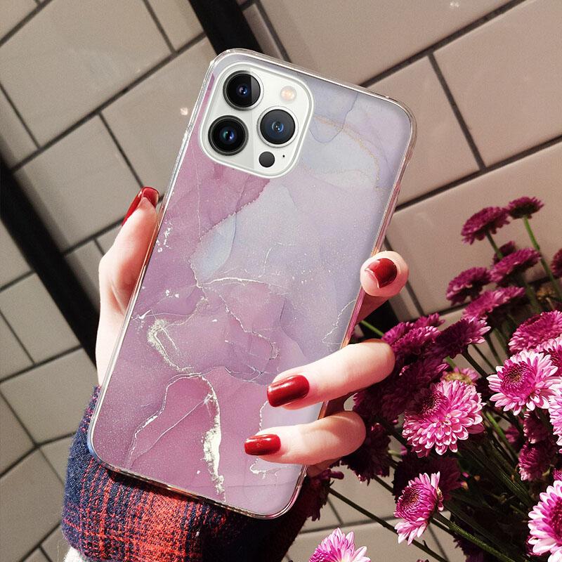 Чехлы для iPhone 14 12 11 13 Pro Max Чехол Силиконовый Funda на iPhone 13Mini X XS Max XR 8 7 14 Plus Цветная Мраморная Живопись