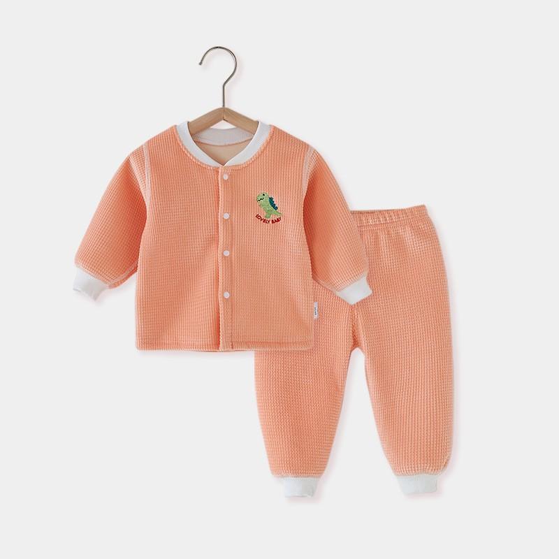 Soft Fleece Baby Pajama Set Toddlers Long Sleeve Top Pants Warm Sleepwear Winter Unisex