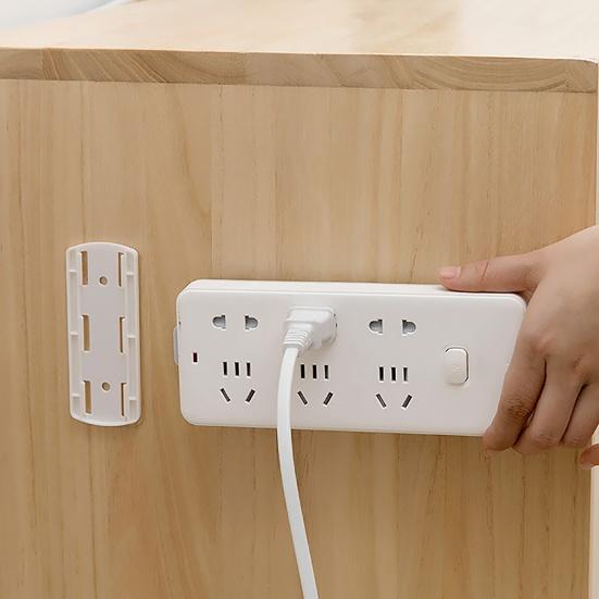 Power Strip Holder Easy Installation Universal Strong Adhesiveness Wall-mounted Household Plug Fixer