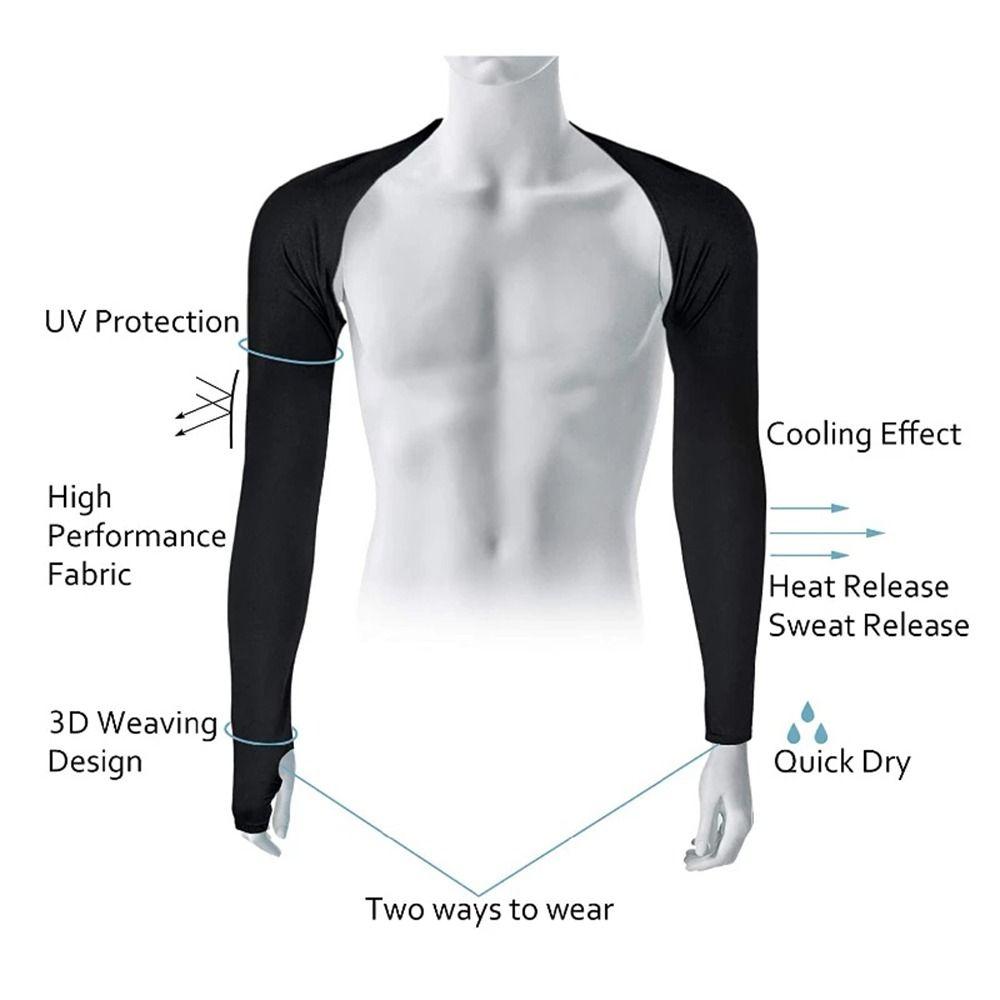 For Men Running Cycling Driving UV Protection Sun Protection Shawls Ice Silk Sleeves Arm Sleeves
