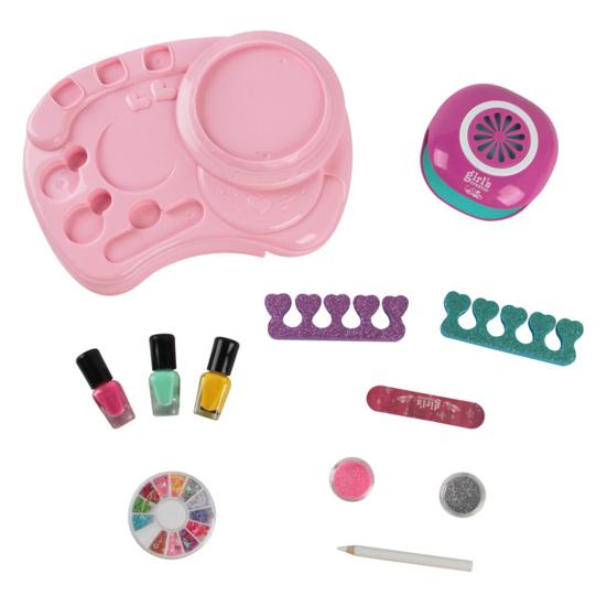 Набор лаков для ногтей для девочек, детская игрушка, 3-в-1, набор ручек для сушки ногтей, блестящий шарм, безопасный натуральный