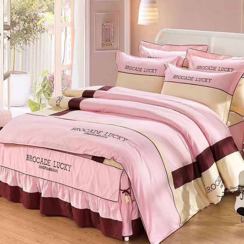 Простыня King Size/Queen Size/Twin Size, пододеяльник, наволочка, комплект из четырех предметов, утолщение, простое постельное белье для спальни, высокое качество