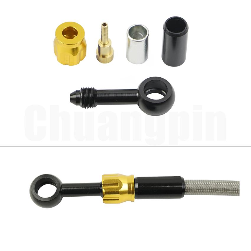 Тормозной фитинг-банджо, алюминиевый мотогидравлический усиленный тормозной масляный шланг сцепления AN3 для мотоцикла, квадроцикла, мотоцикла, багги