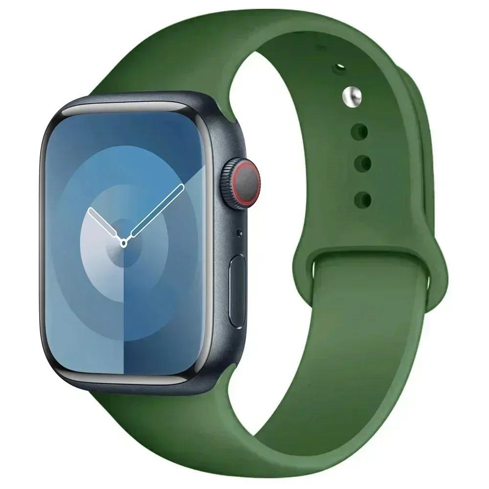 Silicone Band For Apple Watch straps 45mm 44mm 40mm 41mm 42mm-46mm sport bracelet iwatch series 8 7 6 5 4 3 SE 9 10 Ultra 2 49mm