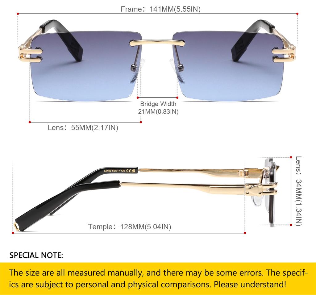 Солнцезащитные очки без оправы в стиле ретро, прямоугольные, очень маленькие, с линзами в оправе [SHEEN KELLY] для мужчин и женщин, прозрачные