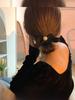 Модная повязка на голову с бантом и жемчугом – корейский черный французский стиль