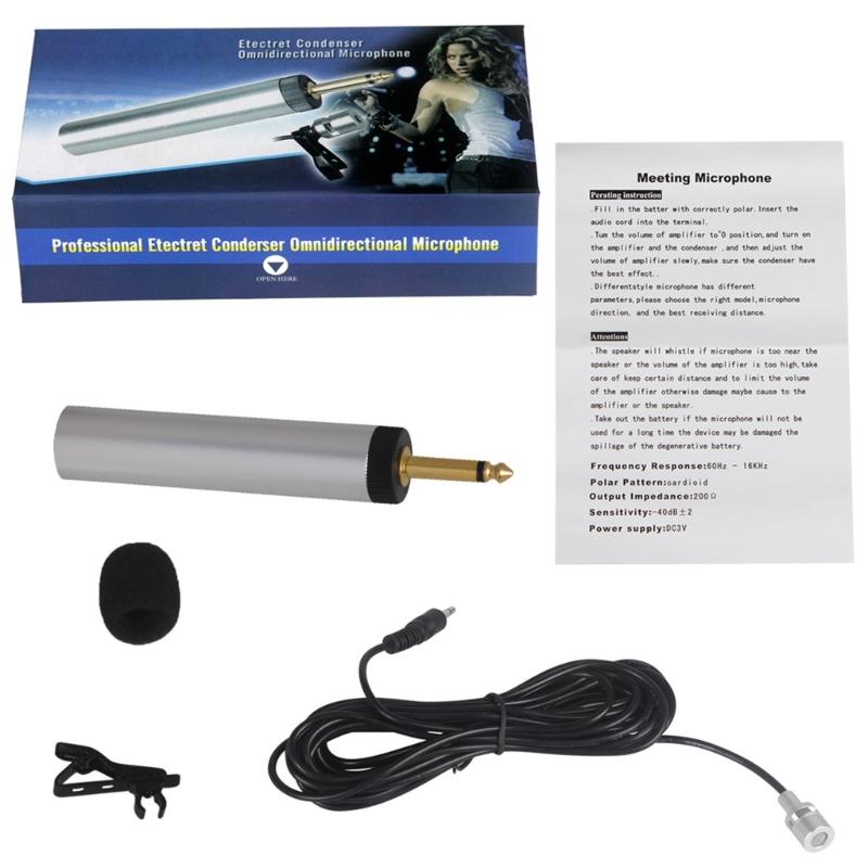 Portable Wired Musical Instrument Mic Pickup Microphone Replacement Lavalier Microphone Musical Instrument Accessory