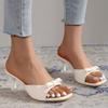 Fashion 2025 Summer New Women's Open Toe Slippers Fashion Bow Tie Thin Heels Modern Sandals Classics Daily Dress Slippers Zapatos Mujer