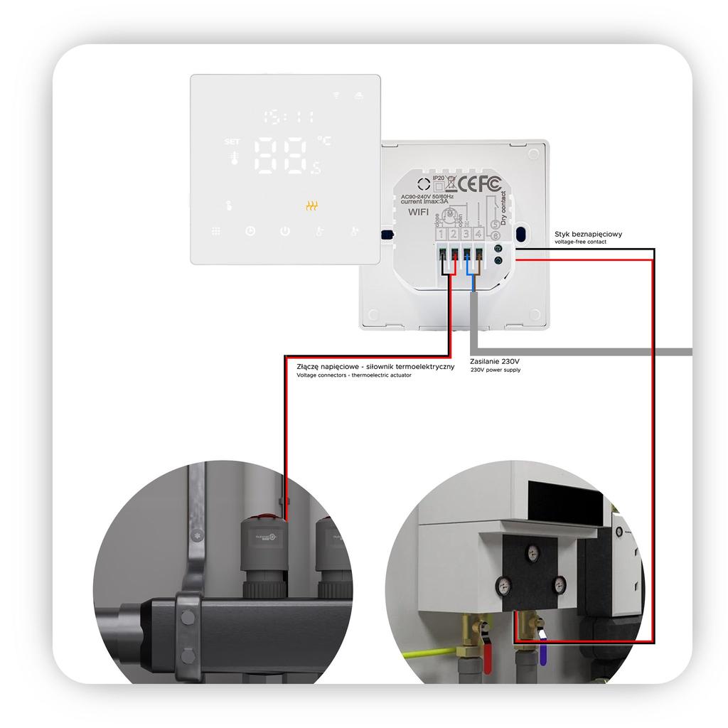 Tuya PRO3 WiFi Room Thermostat White