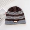 Осенне-зимние вязаные шапки в корейском стиле, полосатые шапки-бини, женские новые теплые шапочки для пальцев, модные и универсальные шерстяные шапки для защиты ушей