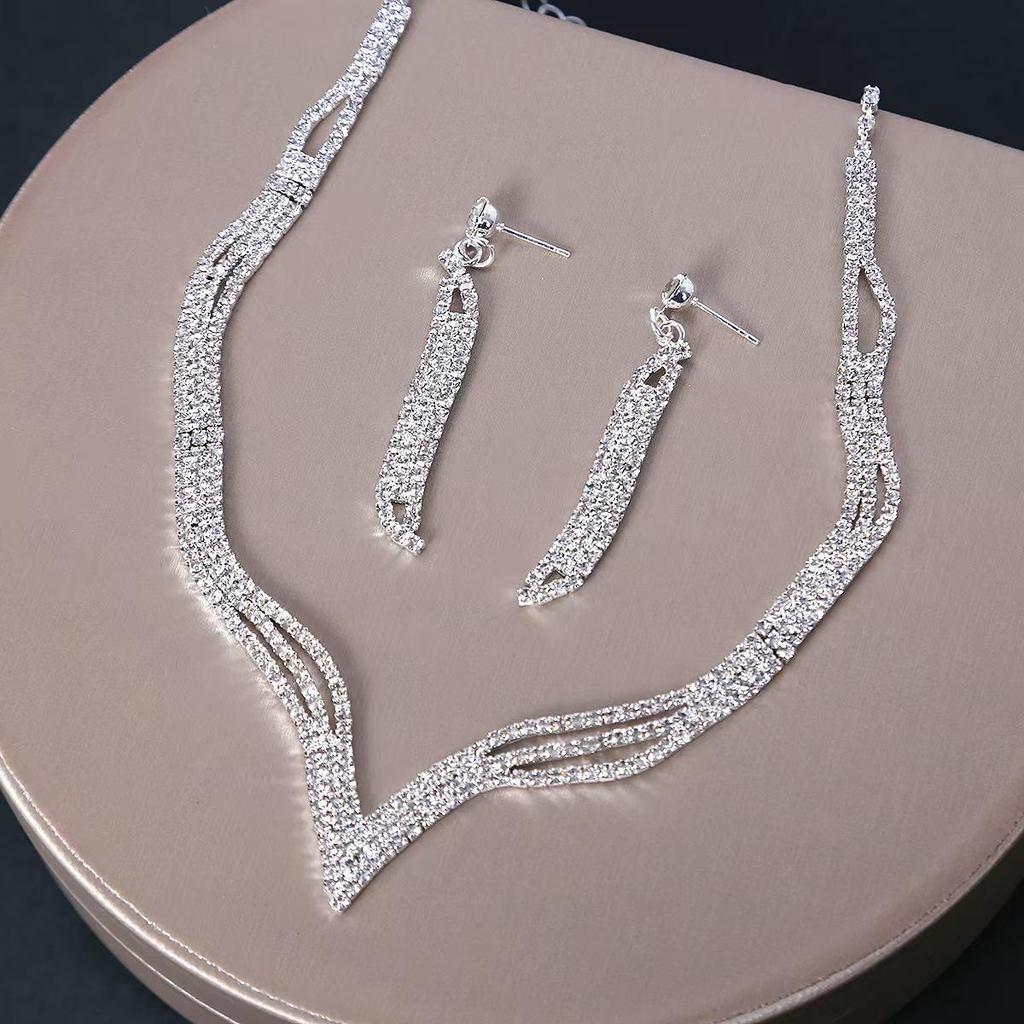 Комплект свадебных ожерелий со стразами в Иу — европейский и американский стиль